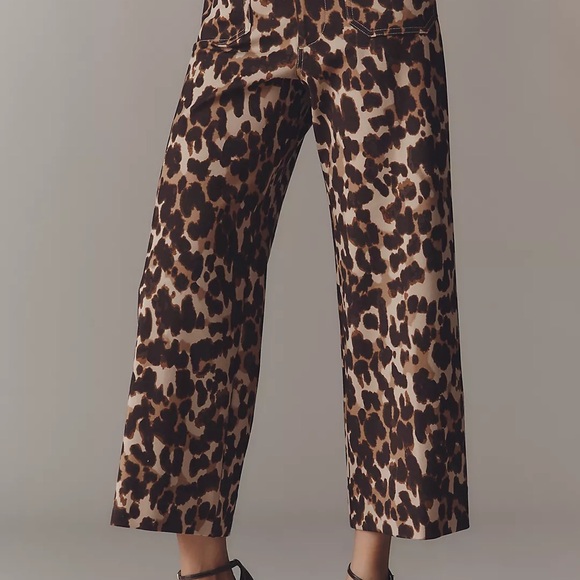 The Colette Ponte Crop Wide-Leg Pants by Maeve Leopard Print 31 - Picture 5 of 6